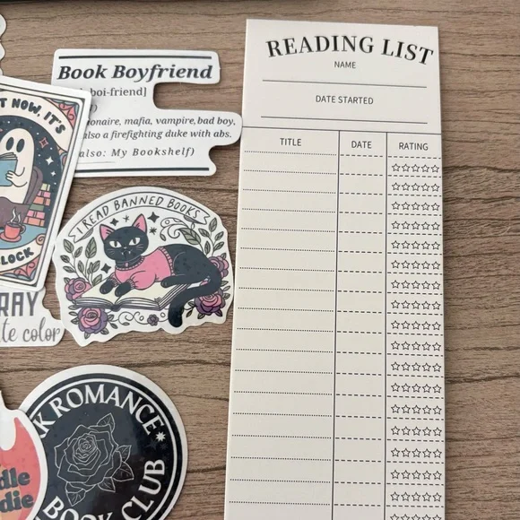 Bookish bundle Sticker Set with Pen Bookmarks - Picture 3 of 11